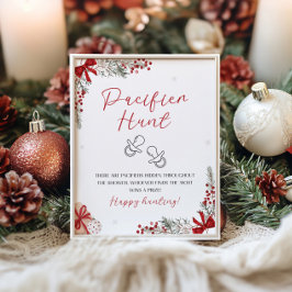 Santa Baby Shower Nappar Hunt Sign Poster