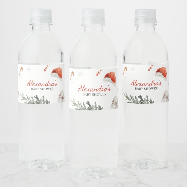Santa Baby Shower Vattenflaskor Etikett (Flaskor)