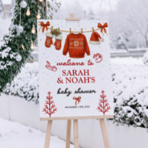 Santa Baby Shower Welcome Sign