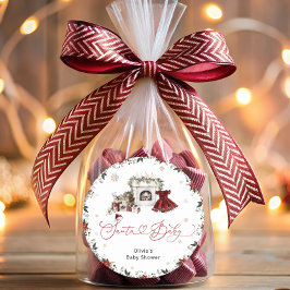 Santa Baby vattencolor Girl Baby Shower Runt Klistermärke