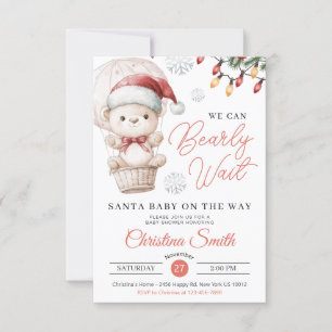 Santa Baby Vi kan bearly Wait Flicka Shower Inbjudningar
