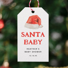 Santa Baby Vintage Holiday Baby Shower Presentetikett
