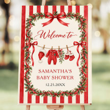 Santa Baby Vinter Jul Baby Shower
