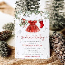 Santa Baby Vinter Jul Baby Shower Inbjudan