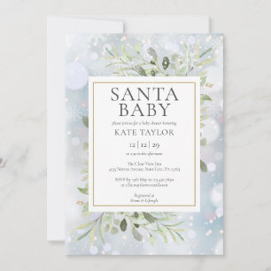 Santa Baby Vinter Snö Baby Shower Inbjudan