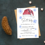 Santa Baby - Vinterbabydusch Inbjudningar<br><div class="desc">Inbjudan dina gäster med den här vattenfärgen Santa hat och snöflingor - inbjudan till elegant för babydusch. Använda designen verktyg för att redigera texten,  ändra teckensnittet färg och stil för att skapa en unik inbjudan av typen inbjudningsdesign.</div>