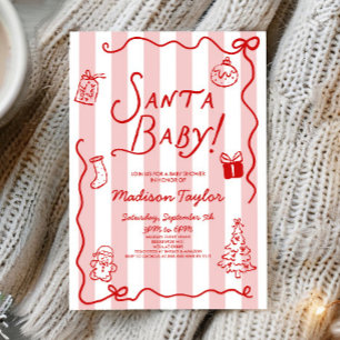Santa Baby! Whimsikal jul Bebisdusch Inbjudningar