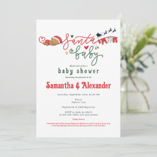 Santa Baby Winter African American Baby Shower Inbjudningar