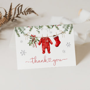 Santa Baby Winter-juljusknappen Baby Shower Tack Kort