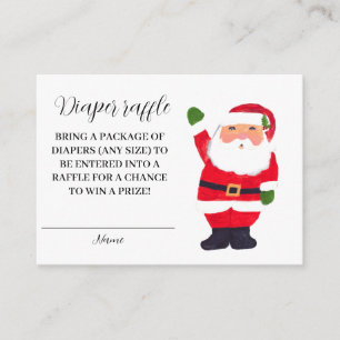 Santa Baby Winter Red Diaper Raffle Baby Shower Tilläggskort
