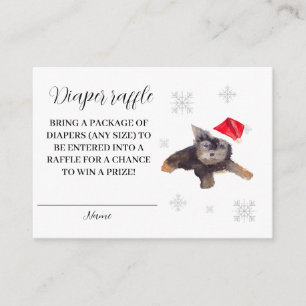 Santa Baby Winter Red Diaper Raffle Baby Shower Tilläggskort