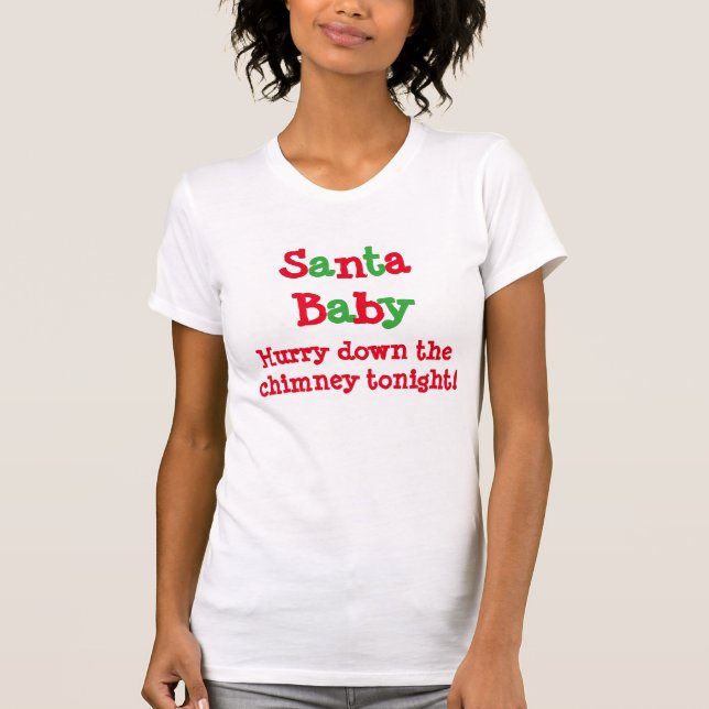 SANTA BABY WOMEN'S BRA JERSEY T-SHIRT (WHITE) (Framsida)