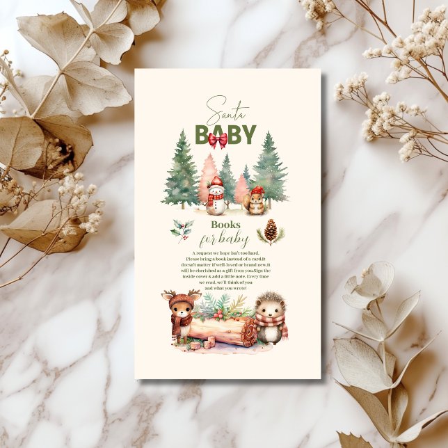 Santa Baby Woodland Winter Bokar för Baby Tilläggskort (Skapare uppladdad)