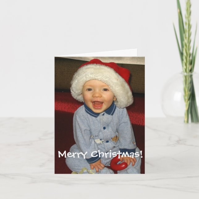 Santa babyjulkort helgkort (Framsida)