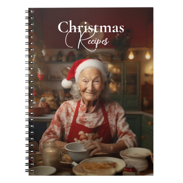 Santa Baking Cake Anteckningsbok (Framsidan)