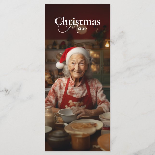 Santa Baking Cake Meny (Framsida)