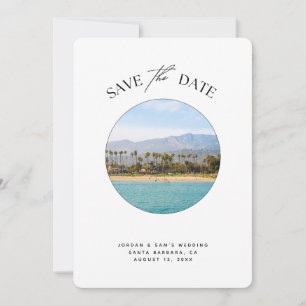 Santa Barbara Beach Wedding Spara datum Inbjudningar