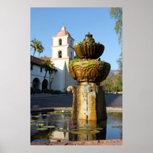 Santa Barbara beskickningfontän Poster