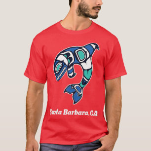 Santa Barbara CA Native American Tribal Orca Kille T Shirt