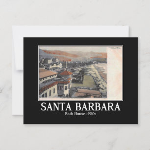 Santa Barbara CA Panorama Utsikt 1910-talet Vykort