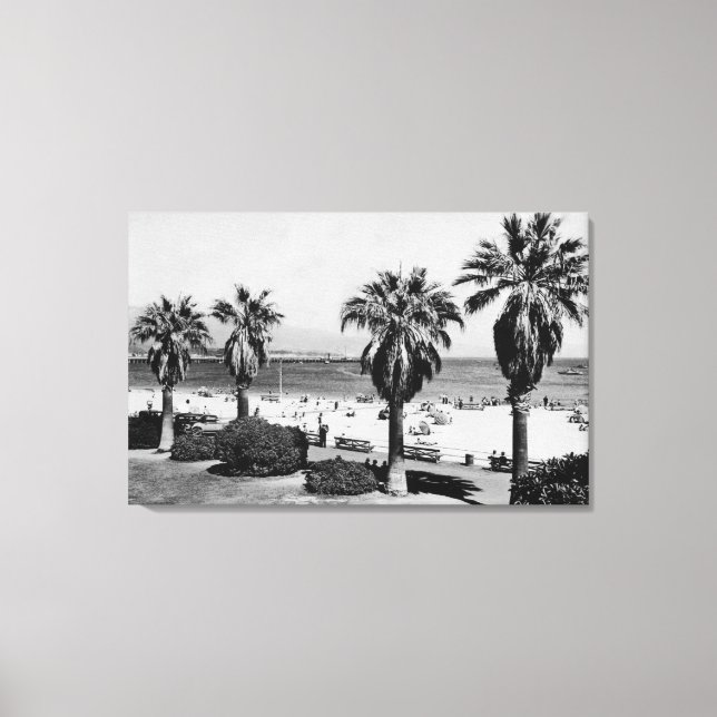 Santa Barbara, CA Väster Beach View Photograph Canvastryck (Framsida)