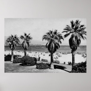 Santa Barbara, CA Väster Beach View Photograph Poster