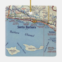 Santa Barbara CA Vintage Karta