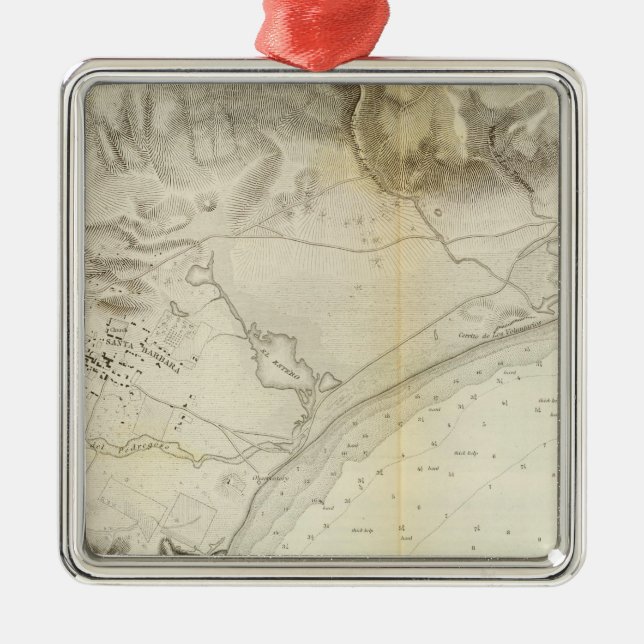 Santa Barbara Calif Julgransprydnad Metall (Framsidan)