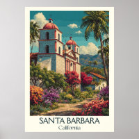 Santa Barbara California Art Print | Spansk charm