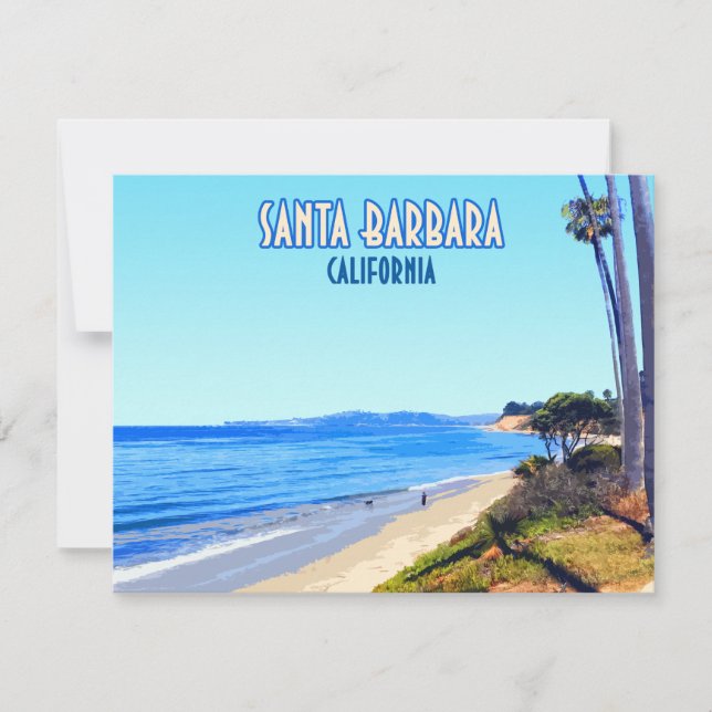 Santa Barbara California Butterfly Beach Flat Card (Framsida)