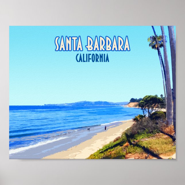 Santa Barbara California Butterfly Beach Montecito Poster (Framsidan)