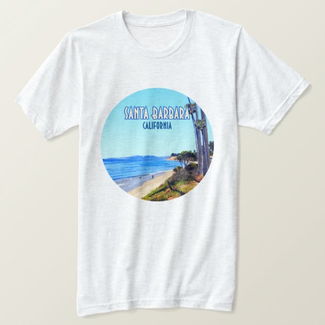Santa Barbara California Butterfly Beach Montecito T Shirt (Design framsida)