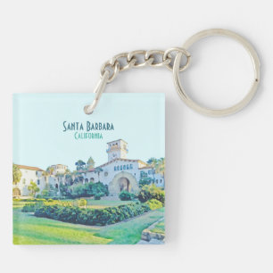 Santa Barbara California Domstol Watercolor