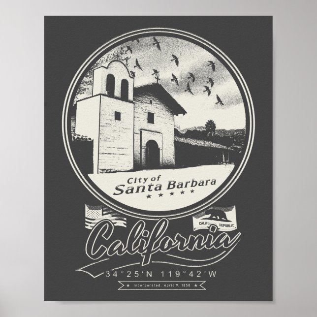 SANTA BARBARA CALIFORNIA POSTER (Framsidan)