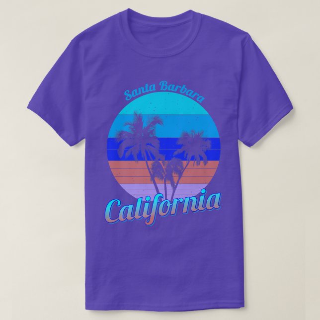 Santa Barbara California Retro Handflatan Träd Bea T Shirt (Design framsida)