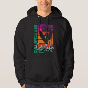 Santa Barbara California Retro Sunset Surfa S Hoodie