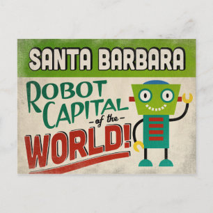 Santa Barbara California Robot - Funny Vykort