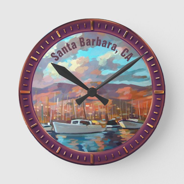 Santa Barbara California Round Clock Rund Klocka (Framsida)