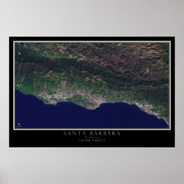 Santa Barbara California Satellite Poster Karta