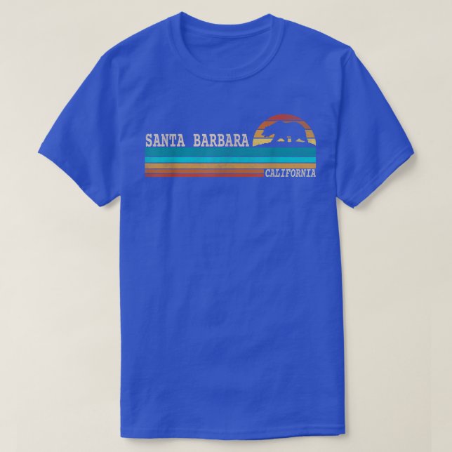 Santa Barbara California State Bear Retro Sunset T Shirt (Design framsida)