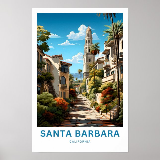 Santa Barbara California Travel Print Poster (Framsidan)
