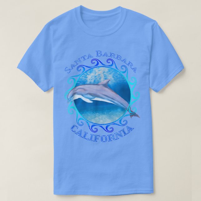 Santa Barbara California Vacation Souvenir Dolphin T Shirt (Design framsida)