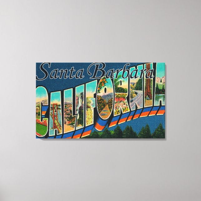Santa Barbara, CaliforniaLarge Brev Scenes Canvastryck (Framsida)