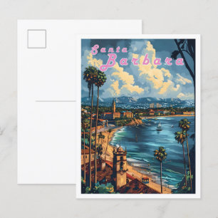 Santa Barbara Classic Art Retro Vintage resor Vykort