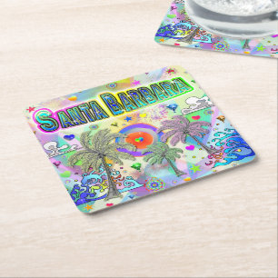 Santa Barbara Deep Dream Underlägg Papper Kvadrat
