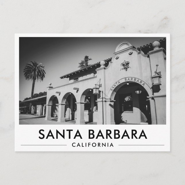 Santa Barbara järnvägsstation spansk arkitektur Vykort (Framsida)