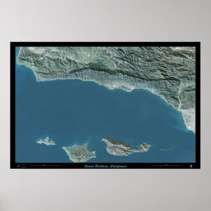 Santa Barbara Kalifornien satellit- affischfoto Poster