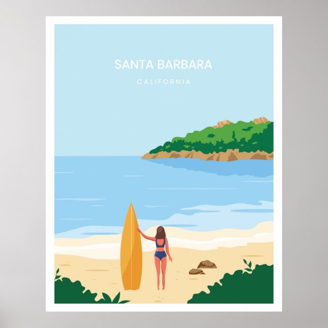Santa Barbara-strand Poster (Framsidan)