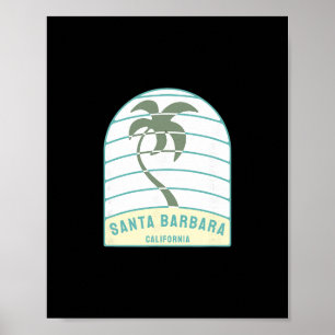 Santa Barbara-stranden Kalifornien Palmträd Ca Sem Poster