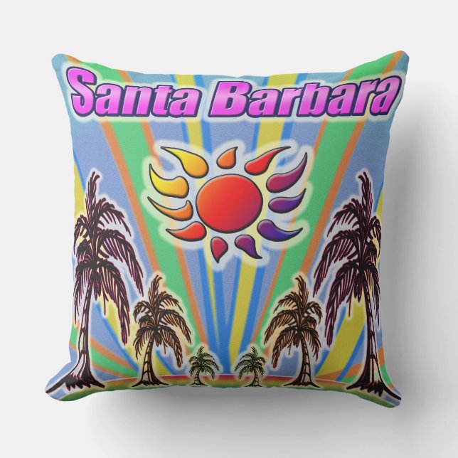 Santa Barbara Summer Kärlek Pillow Utomhuskudde (Framsida)